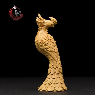 小葉黃楊木雕精品 創(chuàng)意實(shí)木動物孔雀的工藝魅力與鑒賞